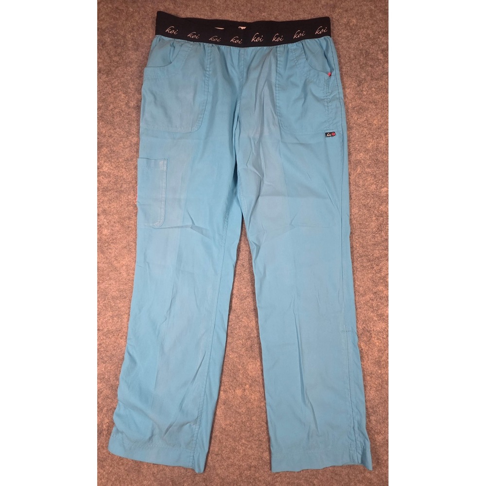 Koi Lite Peace Scrub Pants Blue Large Tall Slim Fit Cargo Medical Trousers Baggy